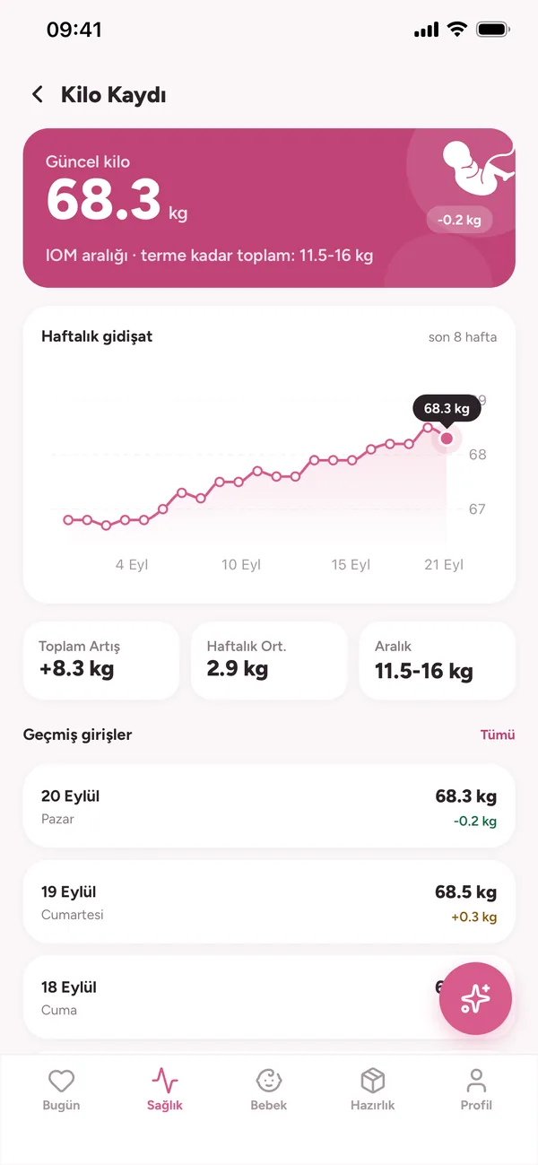 Kilo ekranı: kayıtlar ve yayımlanmış aralık